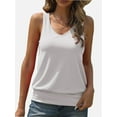 thumbnail image 1 of Women Summer Deep V Neck Tank Top Loose Fit Flowy Sleeveless Shirt, 1 of 7