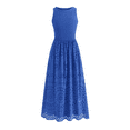 thumbnail image 1 of Women Summer Dresses Casual Sleeveless Crewneck A-Line Boho Lace Eyelet Cotton Tank Maxi Dress with Pockets, 1 of 6