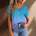 thumbnail image 1 of Women Summer Fashion Tops Printed V Neck Short Sleeved Shirts Casual Loose Comfortable Tops Shirt Athletic Women Tee Shirts Woman Woman's Summer Tops Women T Shirt Stripe Layering Long Sleeve Shirts, 1 of 4