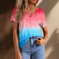 thumbnail image 1 of Women Summer Fashion Tops Printed V Neck Short Sleeved Shirts Casual Loose Comfortable Tops Synthetic Long Sleeve Shirt Women Casual Raglan Tee Short Sleeve Athletic Shirt Women Womens Swim Cheer Long, 1 of 4