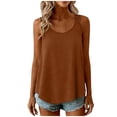 thumbnail image 1 of Women Summer Flowy Tank Top Sleeveless Pajama Tops with Embroidery Straps Solid Loose Fitting Workout Casual Tee, 1 of 8