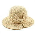 thumbnail image 1 of Women Summer Foldable Brimmed Straw Beach Sun Hat Fashion Ladies, 1 of 2