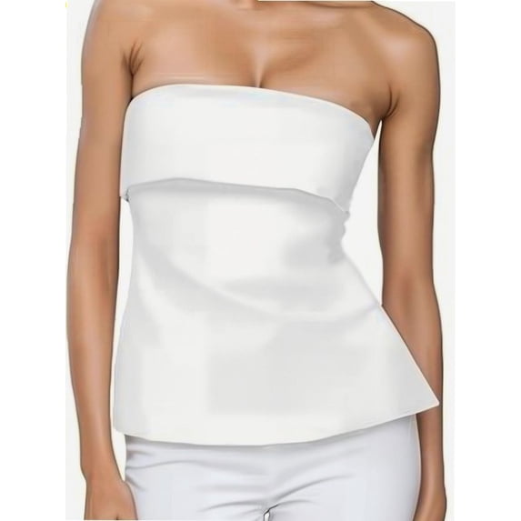 Women Summer Going Out Tube Tops Backless Off Shoulder Side Split Sexy Bustier Tops