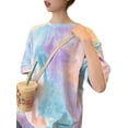 thumbnail image 1 of Women Summer Half Sleeve Top Tie-dye Pattern Loose Round Neck T-shirt Casual Lady Girls Tee Shirts Plus Size, 1 of 9