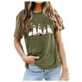 thumbnail image 1 of Women Summer Halloween Doodles T-Shirt Crewneck Short Sleeve Ghost Graphic Tees Casual Funny Halloween Party Tops, 1 of 5