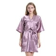 thumbnail image 1 of Women Summer Ice Silk Dress Bath Robe Waist Belt Sleepwear, 1 of 7