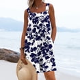 thumbnail image 1 of Women Summer Jumpsuit​ Fashion Relaxed Fit Printed Sleeveless Shorts, Button Front with Pockets for a Fun, Playful Style Navy XXL, 1 of 5