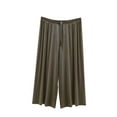 thumbnail image 1 of Women Summer Lounge Capris Lightweight Wide Leg Flowy Ultra Soft Pjs Bottoms Elastic Waisted Cropped Pant, 1 of 6
