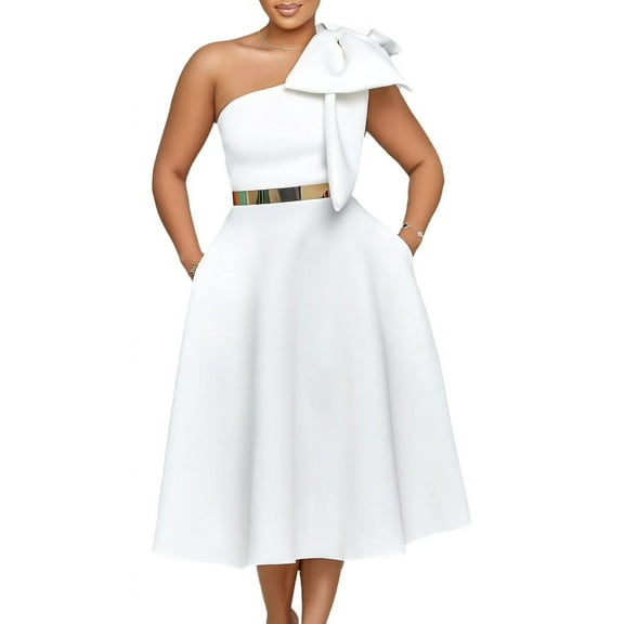 Women Summer Maxi Dress One Shoulder Dresses Casual A Line Flowy Long Sundress