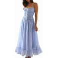 thumbnail image 1 of Women Summer Maxi Dress Spaghetti Strap Y2k Cute Ruffle Tiered Wedding Guest Flowy Dress, 1 of 7