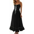thumbnail image 1 of Women Summer Maxi Dress Spaghetti Strap Y2k Cute Ruffle Tiered Wedding Guest Flowy Dress, 1 of 7