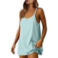 thumbnail image 1 of Women Summer Mini Romper Dress Workout Tennis Active Sports Athleisure Outfits built in Shorts Trendy Vacation, 1 of 6