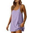 thumbnail image 1 of Women Summer Mini Romper Dress Workout Tennis Active Sports Athleisure Outfits built in Shorts Trendy Vacation, 1 of 6