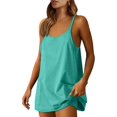 thumbnail image 1 of Women Summer Mini Romper Dress Workout Tennis Active Sports Athleisure Outfits built in Shorts Trendy Vacation, 1 of 6