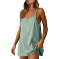 thumbnail image 1 of Women Summer Mini Romper Dress Workout Tennis Active Sports Athleisure Outfits built in Shorts Trendy Vacation, 1 of 6