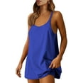 thumbnail image 1 of Women Summer Mini Romper Dress Workout Tennis Active Sports Athleisure Outfits built in Shorts Trendy Vacation, 1 of 6