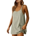 thumbnail image 1 of Women Summer Mini Romper Dress Workout Tennis Active Sports Athleisure Outfits built in Shorts Trendy Vacation, 1 of 6