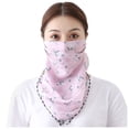 thumbnail image 1 of Women Summer Neck Gaiter Sun Protection Floral Printted Scarf Adjustable Face Chiffon Cooling Thin Face Mask Ice Silk Breathable Neck Bandanas1 PC Pink One Size, 1 of 2