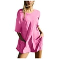 thumbnail image 1 of Women Summer Oversized Tee Romper Backless Loose Polyester Beach Casual, 1 of 5