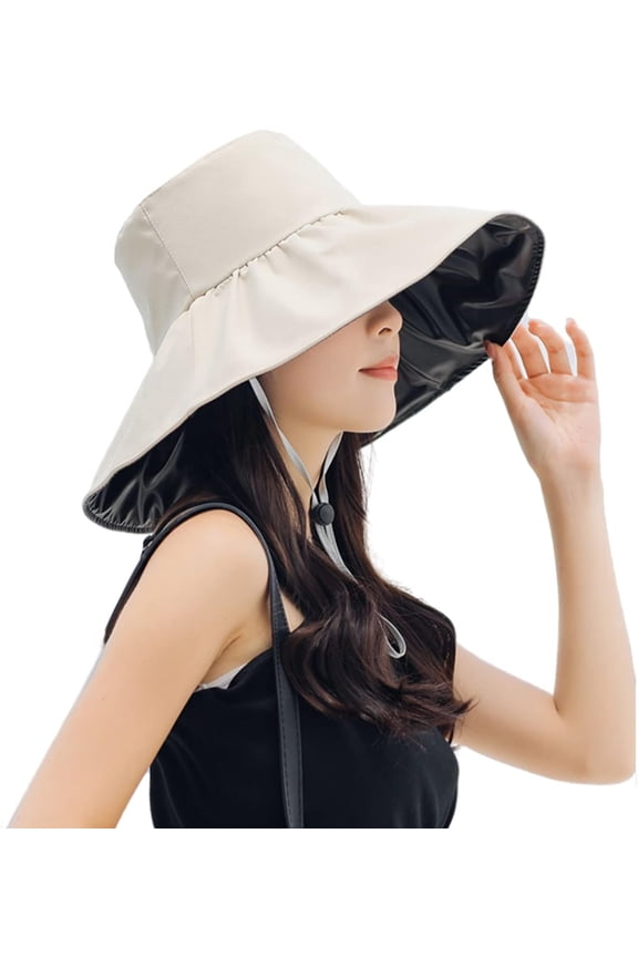 Women Summer Rain UV UPF 50 Sun Protection Wide Brim Hat - Foldable Bucket Sun Hat