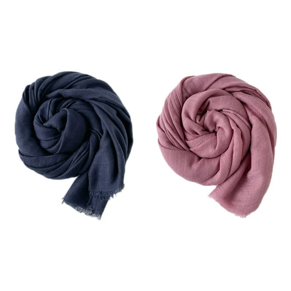 Women Summer Scarfs Large Long Lightweight Linen Beach Gauze Shawl Wrap 71”×31”-2PACK