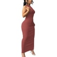 thumbnail image 1 of Women Summer Sexy Bodycon Maxi Dress Casual Long Dresses Rust Red 2XL, 1 of 4