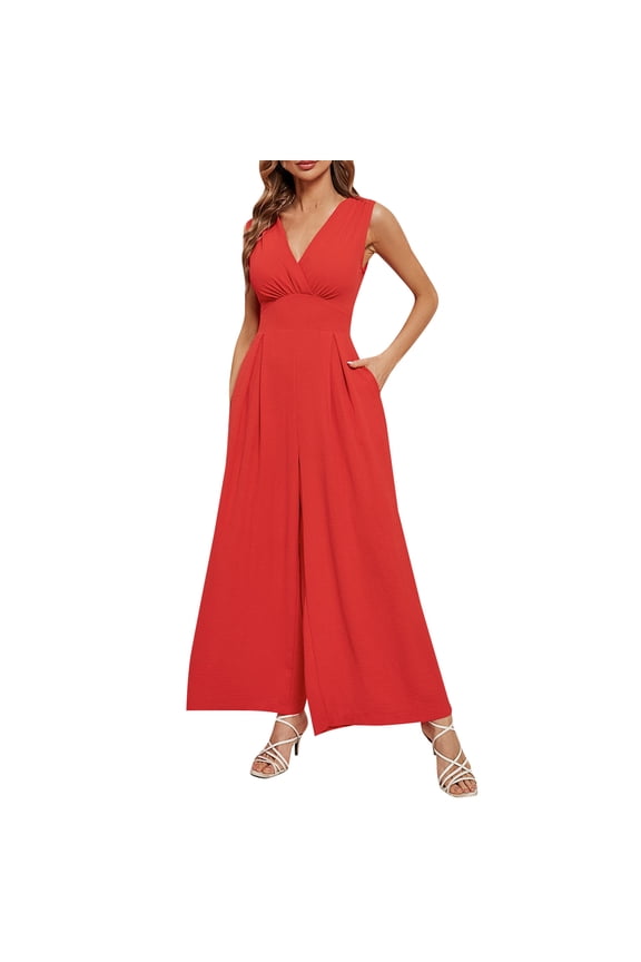 Women Summer Sexy Sleeveless Fashion Waist Skimming Jumpsuit Stylish Comfortable Casual Outfit Romper