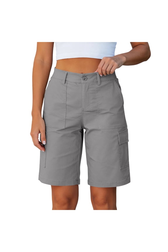 Women Summer Shorts Women's Arrival High Waist Casual Button Front Pocket Denim Shorts with Comfortable Fit and Versatile Style for Summer