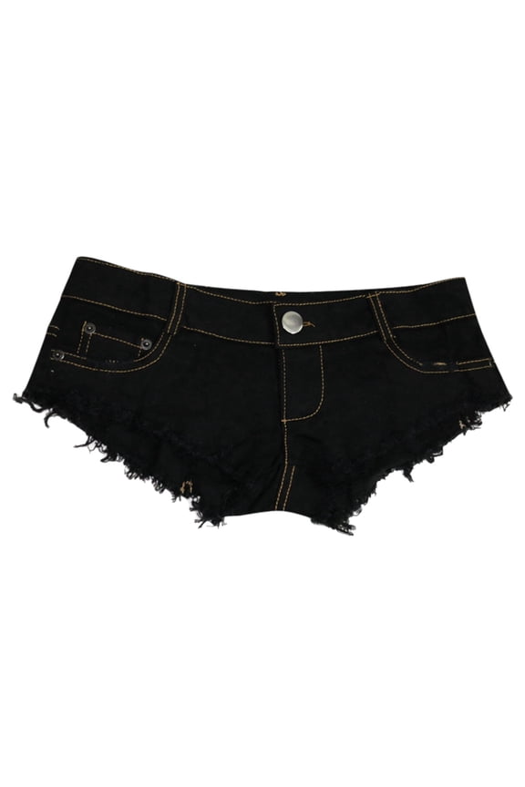 Women Summer Shorts Women's Cowboy Fringe Tight Pants Nightclub Pole Dance Ultra Low Waist Ultra Short European Hot Pants for Party