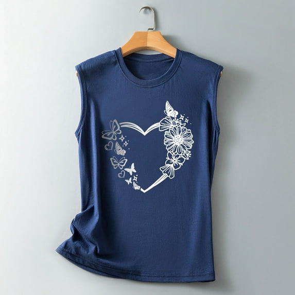 Women Summer Sleeveless Crew Neck Sunflower Printing Tank Tops Casual TShirts Blouse Top 2x Womens Tops plus Size 510 Athletic Womens Top Spandex Crop Athletic Wear Top Set 3 Shirts Big Girl Crop Top