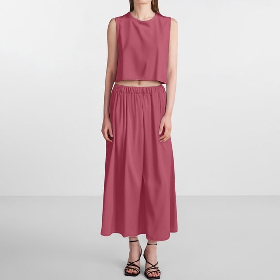 Women Summer Sleeveless Tank O Neck Top Short Button Top Wide Leg Pants Pocket Two Piece Suit Dresses for Grandmother of The Bride on Piece Jumpsuit plus Size Linen Pants Suit Women Women Dressy