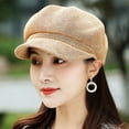 thumbnail image 1 of Women Summer Straw Newsboy Cap Beret Breathable Mesh Octagonal Cap Sun Hat Beach Hats for Women, 1 of 6