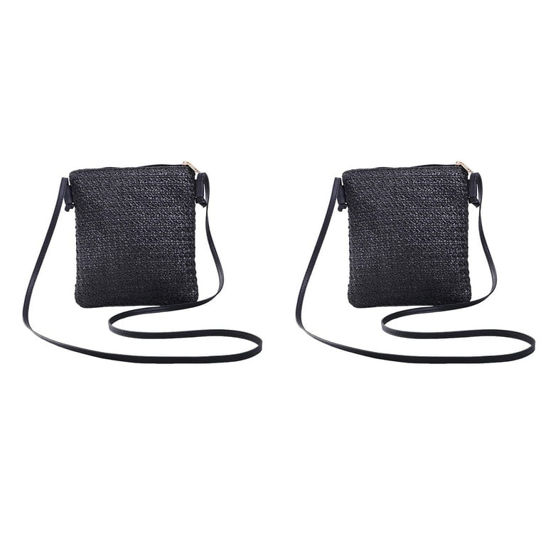 Women Summer Straw Shoulder Bags Hand Woven Crossbody Beach Small Bag Women s Briefcase Vintage Handbags Leather Form Fitting Purse Locking Briefcase