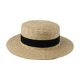 thumbnail image 1 of Women Summer Sun Hat Flat Top Fodder Hat with Wide Brim, Breathable Straw Beach Hat for Casual & Formal Outfits, Portable and Stylish, 1 of 5