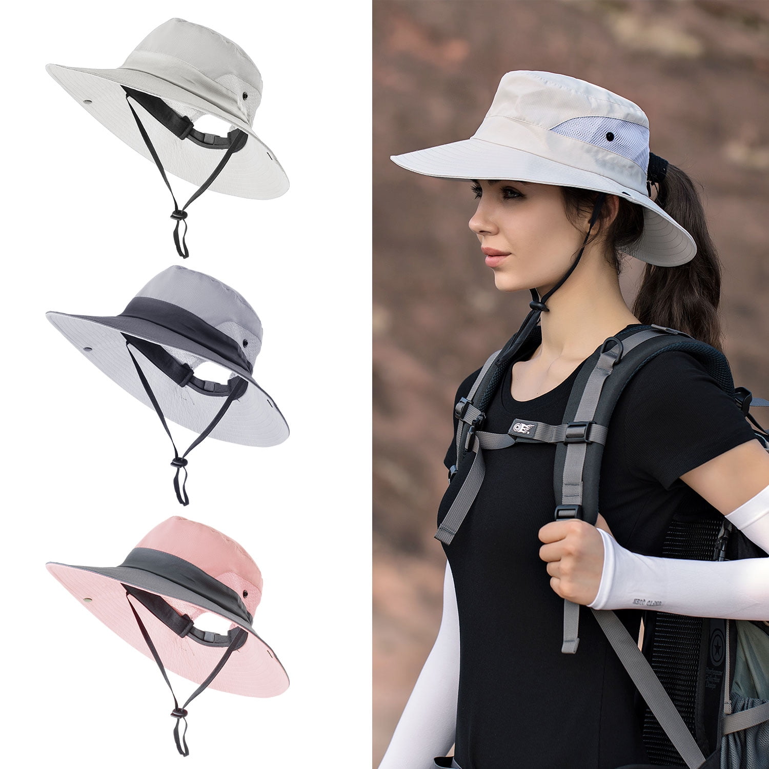 6 inch Super Wide Brim Sun Protection Hat Unisex Fishing