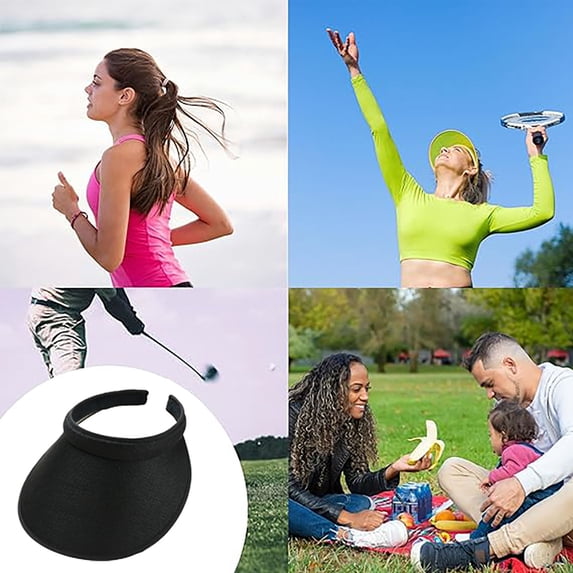 Women Summer Sun Hat with Hair Clip, Wide Brim Sunshade Visor Cap, Sun Protection Outdoor Sports Hat for Running Cycling Fishing, Lightweight Breathable Sunscreen Headless Hat for Ladies