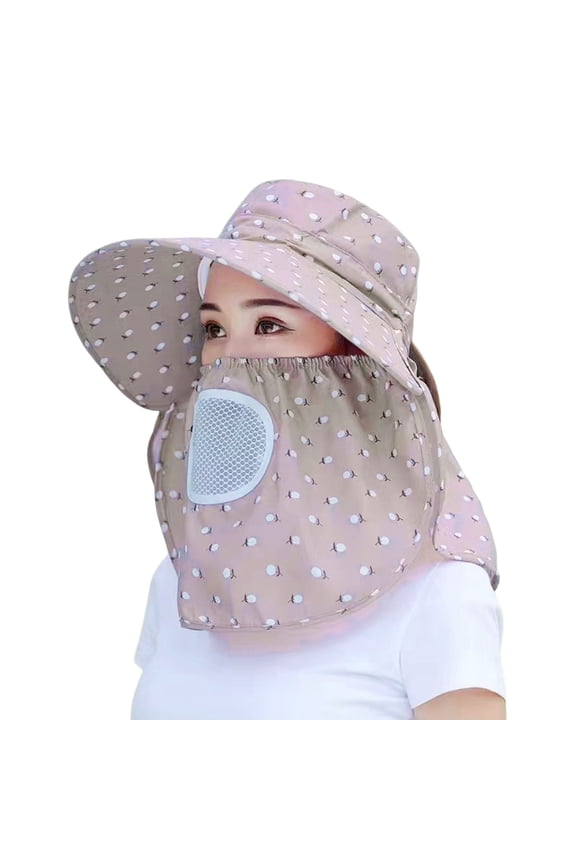 Women Summer Sun Hat Outdoor Riding Large Hat Outdoor Sun Hat Neck Face Flap UPF 50+UV Protection Visor Fishing Hats with Neck Flap for Men & Women Sun Visor Protective Hat