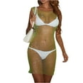 thumbnail image 1 of Women Summer Swimsuit Cover Ups Diamonds Glitter Fishnet Hollow Out Sleeveless Beach Dress, 1 of 6
