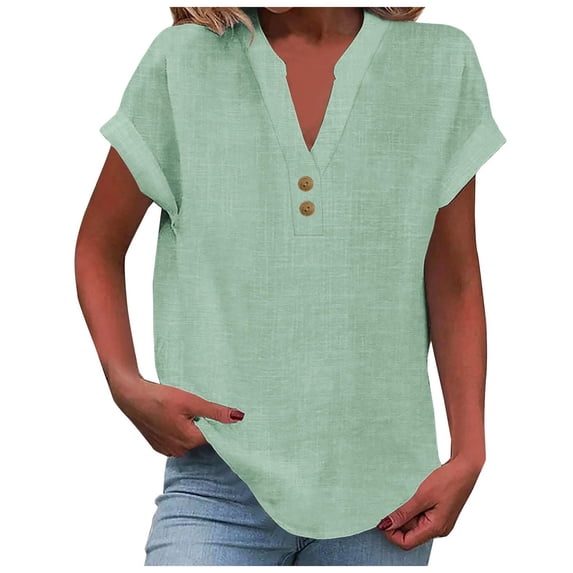 Women Summer Tank Top Polyester Spandex V Neck Flowy Hem