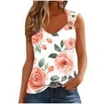 thumbnail image 1 of Women Summer Tank Tops Floral Print T-Shirt Sleeveless Scoop Neck Blouses O Ring Shoulder Tanks Loose Fitting Camisole Funny Graphic Tee Vests Clothes, 1 of 4