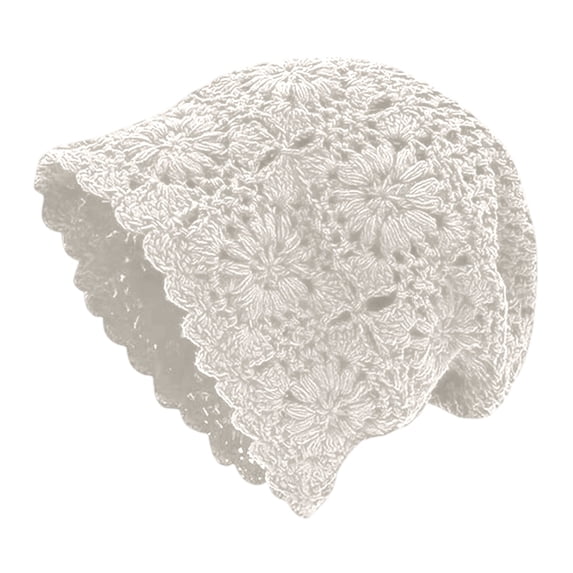 Women Summer Thin Hollow‑Out Knit Beanie Vintage Lace Slouchy Hat Breathable Sun‑Protection Cap Casual All‑Match Head‑Accessory