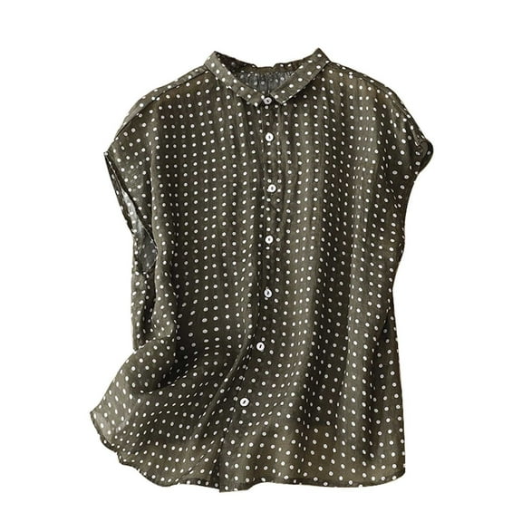 Women Summer Tops Buttons Short Sleeve V Neck Scrubs Shirt Fashion Printed Casual Loose Fit Workout T Shirts