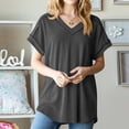 thumbnail image 1 of Women Summer Tops Women Short Sleeve Tops Dressy Casual Womens Tops Summer Solid Color Tees for Women Plus Size Blouses for Women Business Casual, 1 of 9