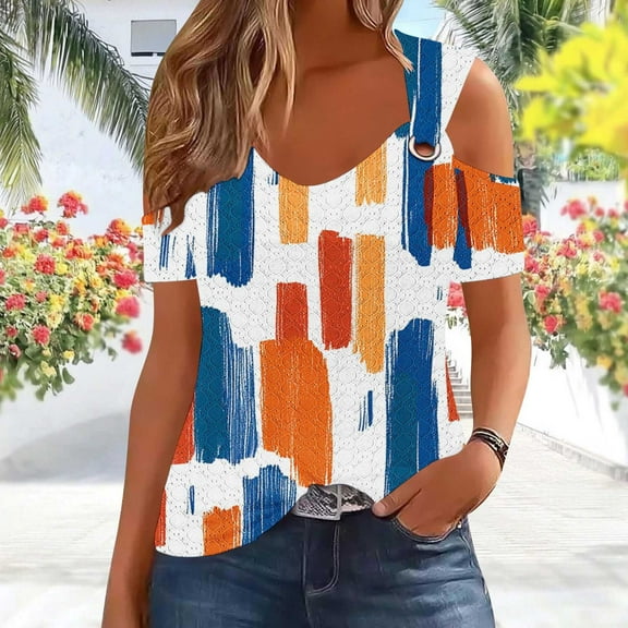 Women Summer Tops Women Short Sleeve Tops V Neck Womens T Shirts Vneck T Shirts for Women Graphic Funny Plus Size Tee Shirts