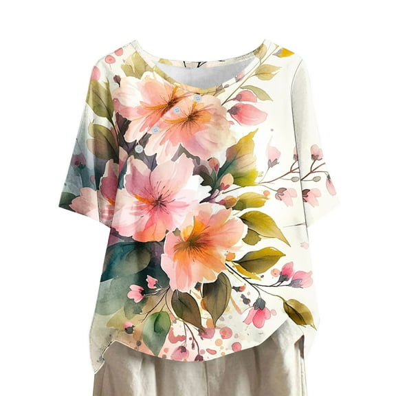 Women Summer Tops Cotton T-Shirts Loose Fit V Neck Workout Tank Tops for Women Loose Fit