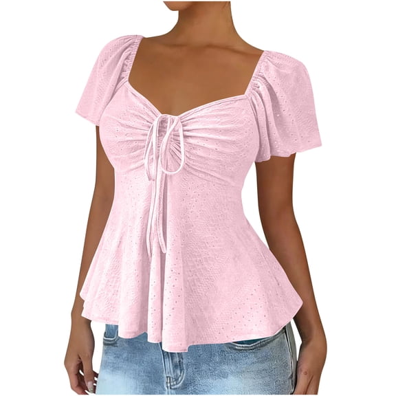 Women Summer Tops Cotton Womens T Shirts Casual Multi Pack Basic Fitted Tees Set