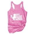 thumbnail image 1 of Women Summer Tops Eat Sleep Train Repeatedly Women's Racerback Tank For Girls Motivational Gym Tank Top Funny Weightlifting Workout Training Crisscross for Women Boy Glitter Control Top Pink L, 1 of 4