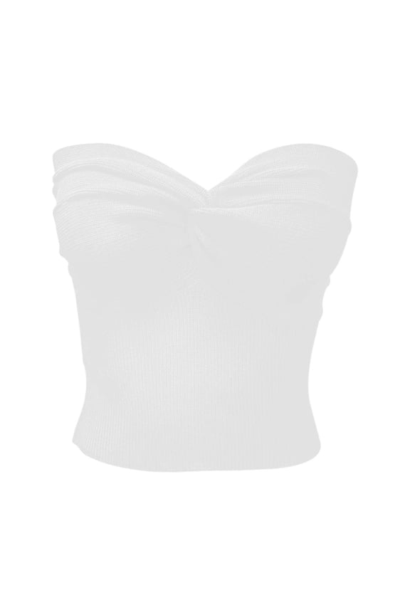 Women Summer Tops Elegant Strapless Solid Color Knit Top For Women Stretchable Tube Bandeau Bra Crop Tops For Casual Or Party Wear Champagne Sequin Top Girl Apparel Memory Foam 13 1 White S