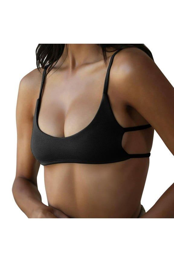 Women Summer Tops Europe And The United States Women's Street Shot Sports Short Chest Wipe Suspender Top Cancer Awareness Tops for Women Character for Desert Top Cute Cropped Cute Summer Black L