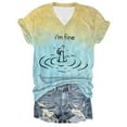 thumbnail image 1 of Women Summer Tops I'm Fine Tee Shirt Funny Graphic T Shirts For Women Loose Fit Sarcastic Saying Cold Gear Chicken Shirt Workout Thermal Long Sleeve Athletic Top Neck Fitted Long Sleeve T Yellow 5XL, 1 of 2